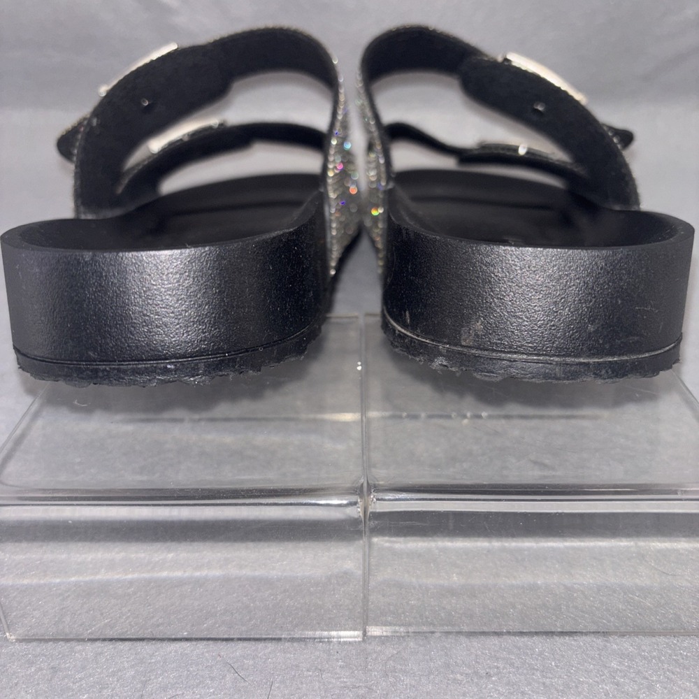 Madden Girl Women's Teddy-R Rhinestone and Black Footbed Sandals, Size 9 NWOB - Picture 4 of 13